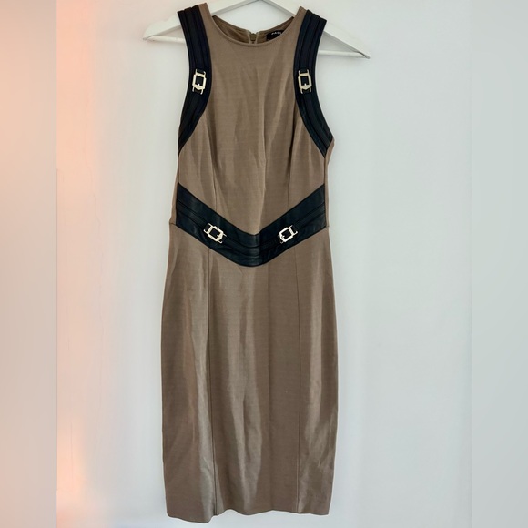 Paola Frani Sleeveless Dress with Black Strap Accents